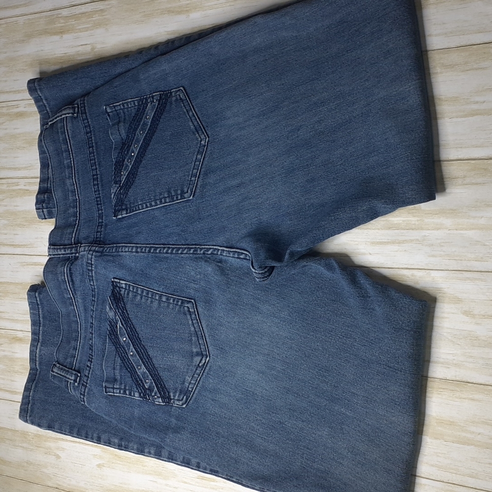 Lee Classic Fit Stretch Straight Leg Faded Blue Jeans Size 10 Medium